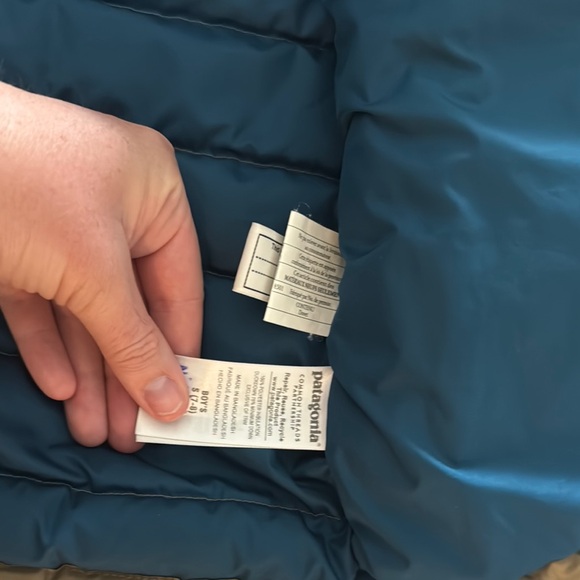 Patagonia Kids Puffer Jacket - Brown with Orange Accents - Picture 4 of 5